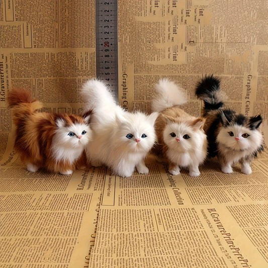 Simulation Cat Plush Toy - Soft, Realistic Stuffed Kitten for Kids & Gifts