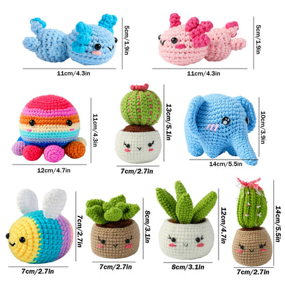 Animal DIY Crochet Kit: Easy Plush Doll with Quality Yarn & Needles