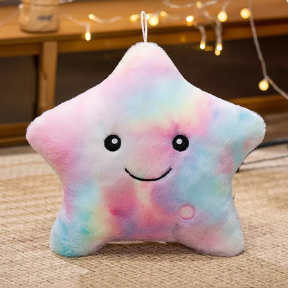 LED Light Star Plush Toy Soft Stuffed Star Pillow for Kids