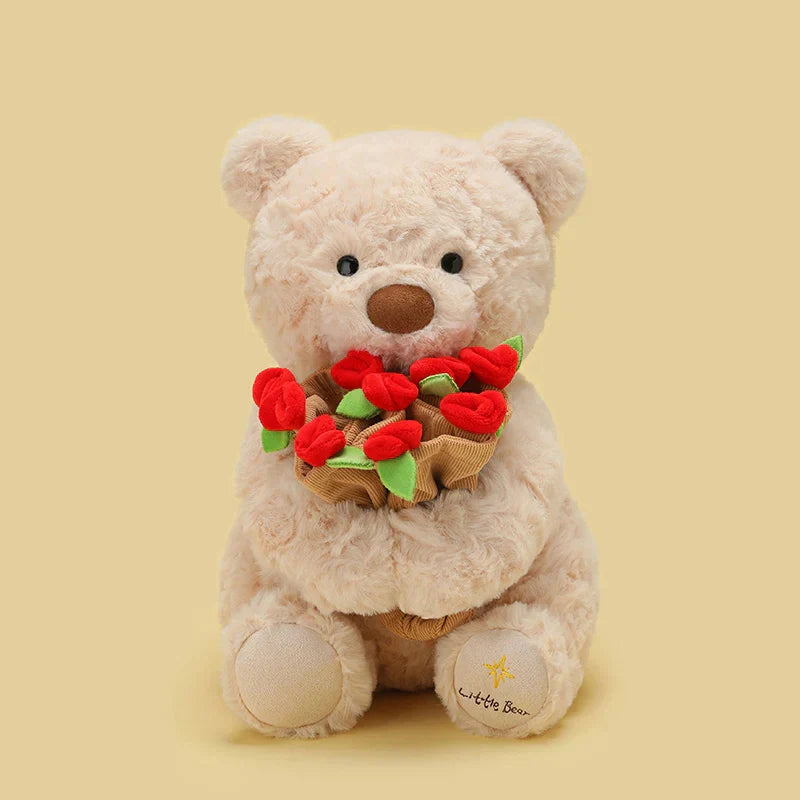 Teddy Bear with Roses Plush Toy Romantic Gift