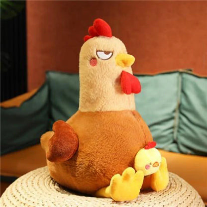 Angry Squat Chicken Plush Toy - Cute & Funny Gift for Kids