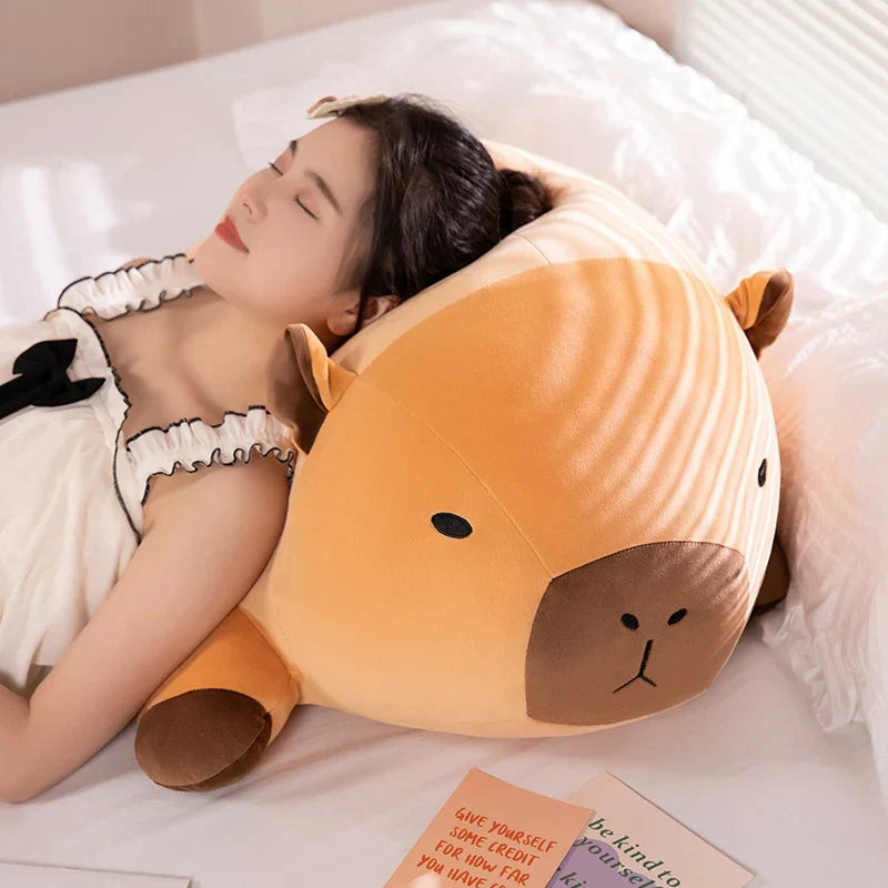 Long Capybara Plush Pillow Soft Stuffed Cushion