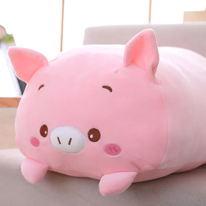 Huge Plush Animal Pillows - Adorable Cat, Piggy & Hamster Cushions