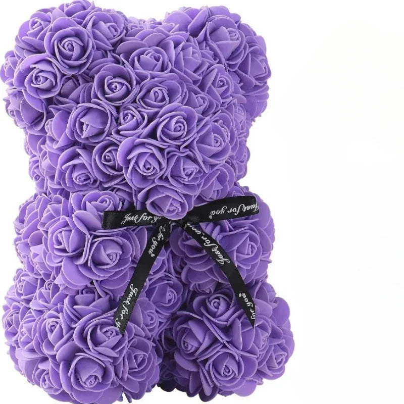 Eternal Rose Teddy Bear Artificial Floral Gift
