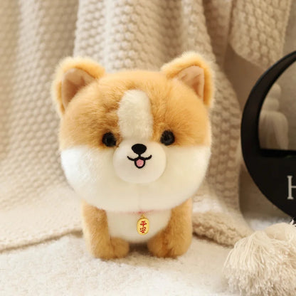 Kawaii Fluffy Puppy Plush Toy - Adorable Small Chow, Corgi & Yorkie Dolls