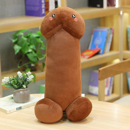 Cute Flesh-Colored Plush Penis Pillow - Soft, Fun Cushion Gift for Girls