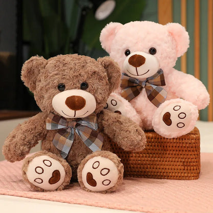 Kawaii Teddy Bear Plush Toy with Bow 25/35cm Soft Stuffed Animal for Gift