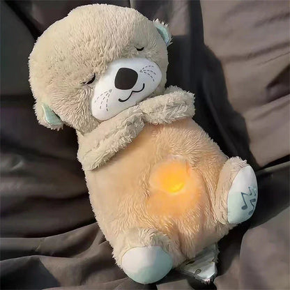 Breathing Bear Soothing Plush Toy with Music & Light for Baby Sleep