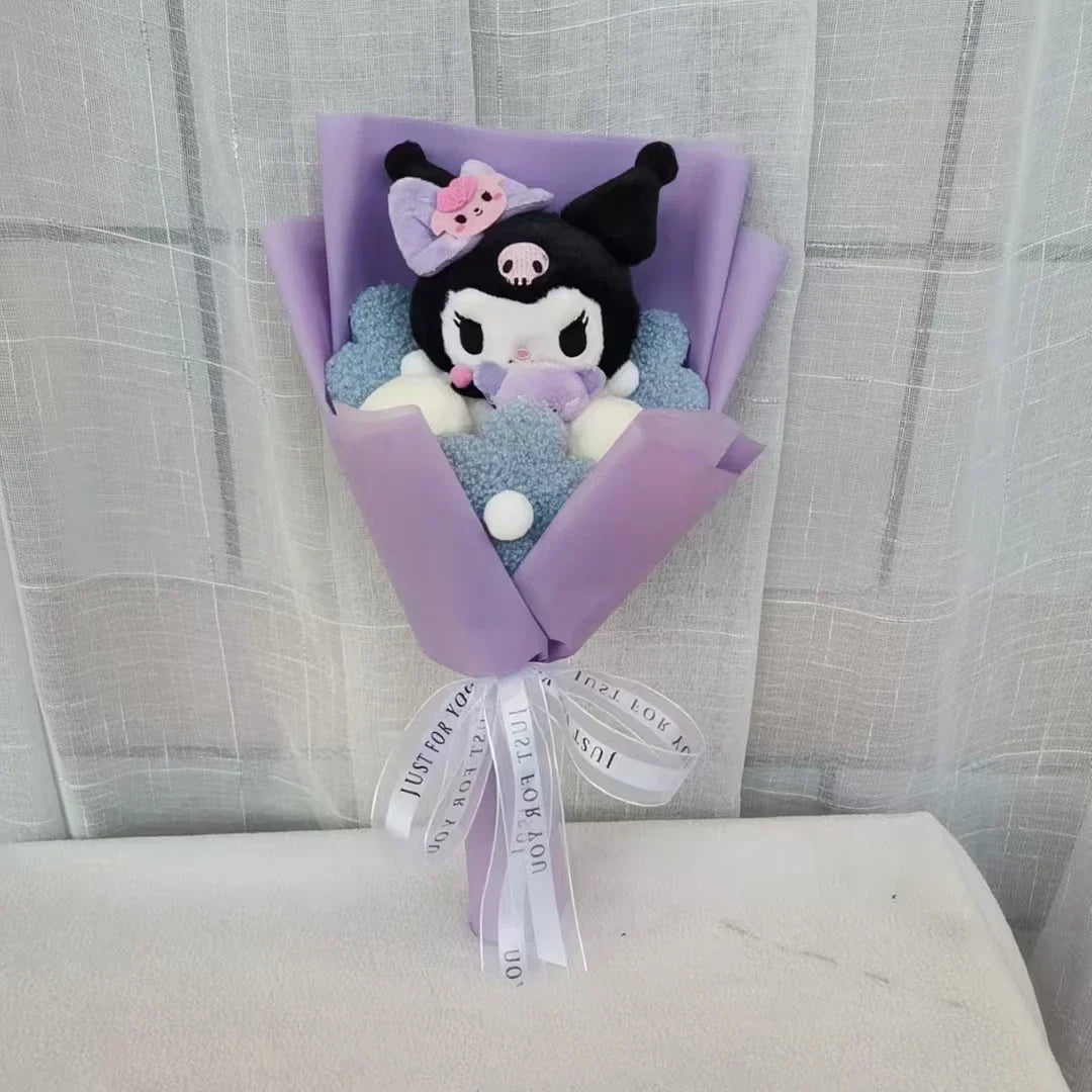 Anime Kuromi Hello Kitty Plush Doll Kawaii Bouquet Toy
