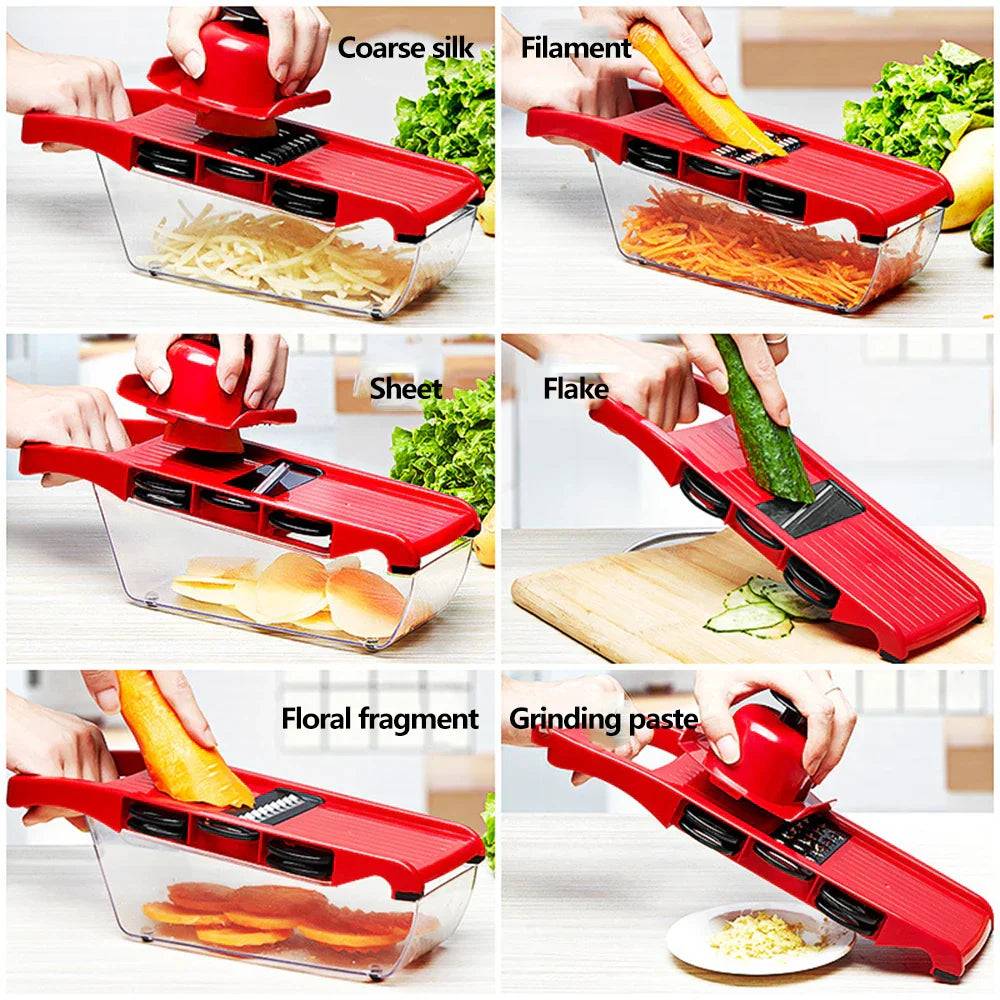 7 In 1 Eco-Friendly Steel Blade Vegetable Cutter
