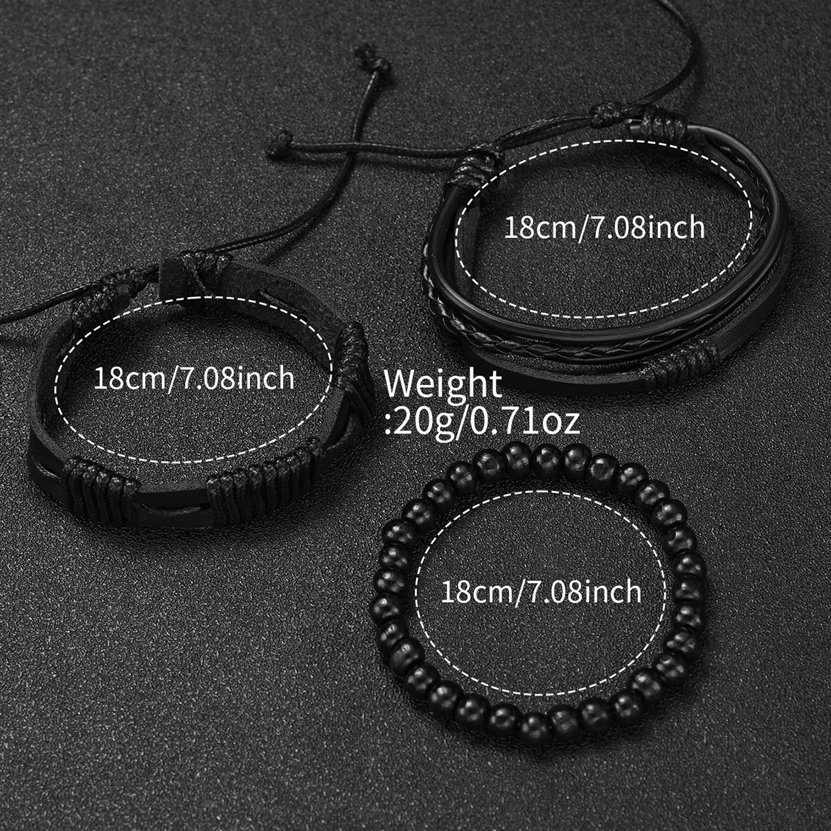 Men's Quartz Watch and Bracelet Set 4 or 5 Pieces