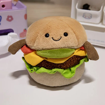 Cute 15cm Cartoon Hamburger Plush Toy - Perfect Gift for Kids!