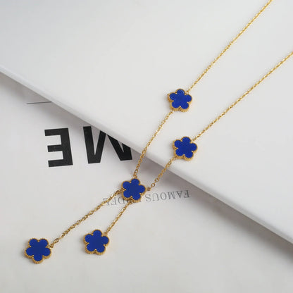 Gold Plated Five Leaf Flower Adjustable Bracelet