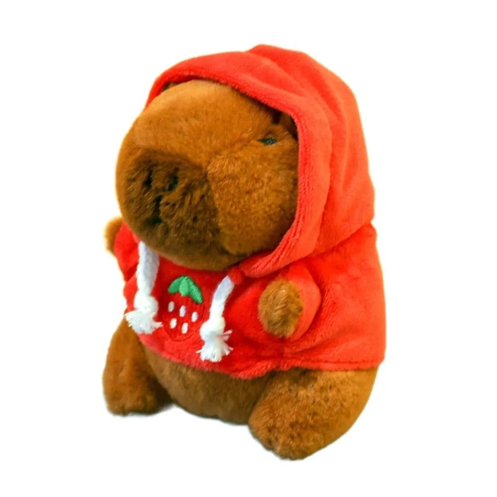Capybara Plush Toy with Hoodie and Wings Mini Soft Stuffed Doll