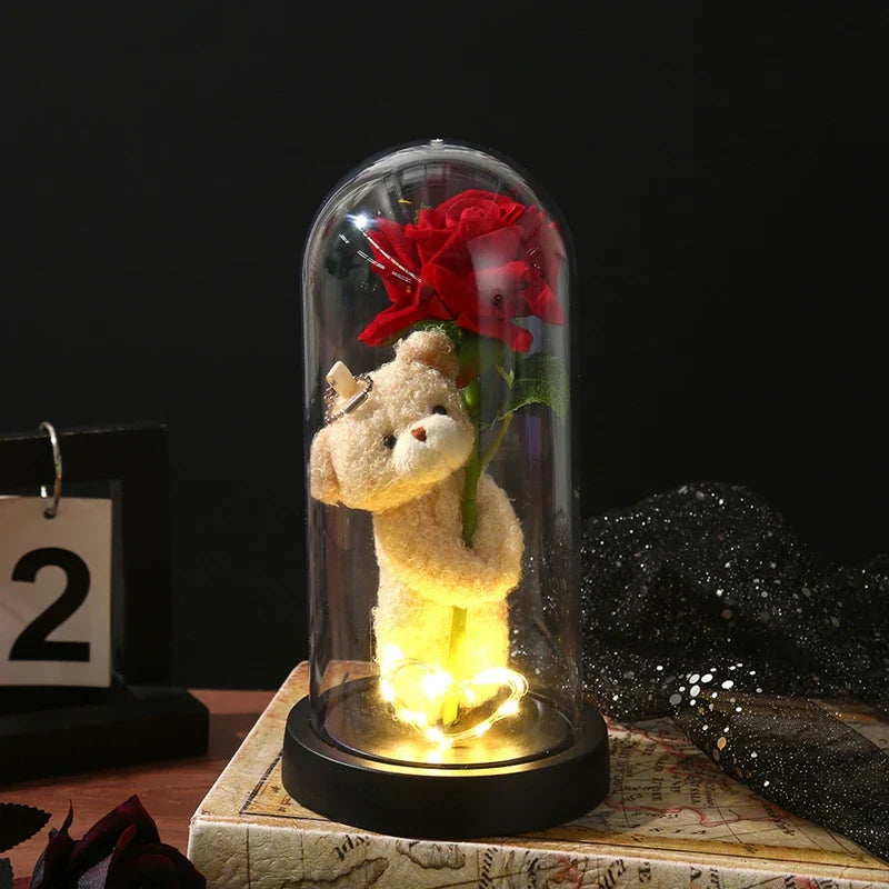 Eternal Galaxy Rose with LED Lights Romantic Gift for Valentine's Day and Wedding