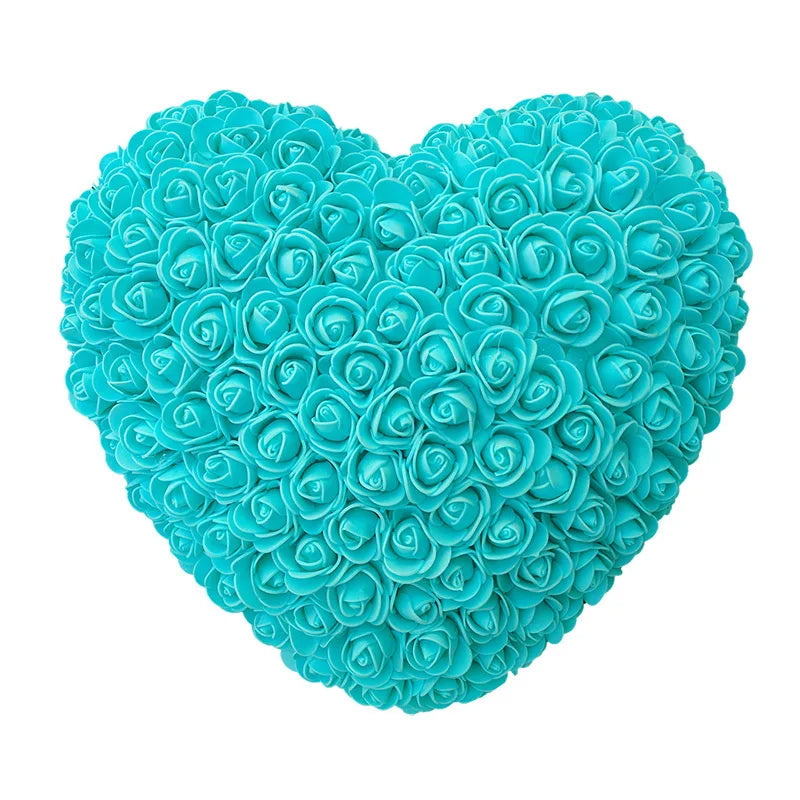 25cm Heart-Shaped Artificial Rose Bouquet for Valentine's Day, Wedding, and Home Decoration