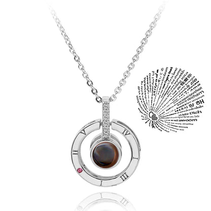 100 Languages Love Projection Heart Necklace