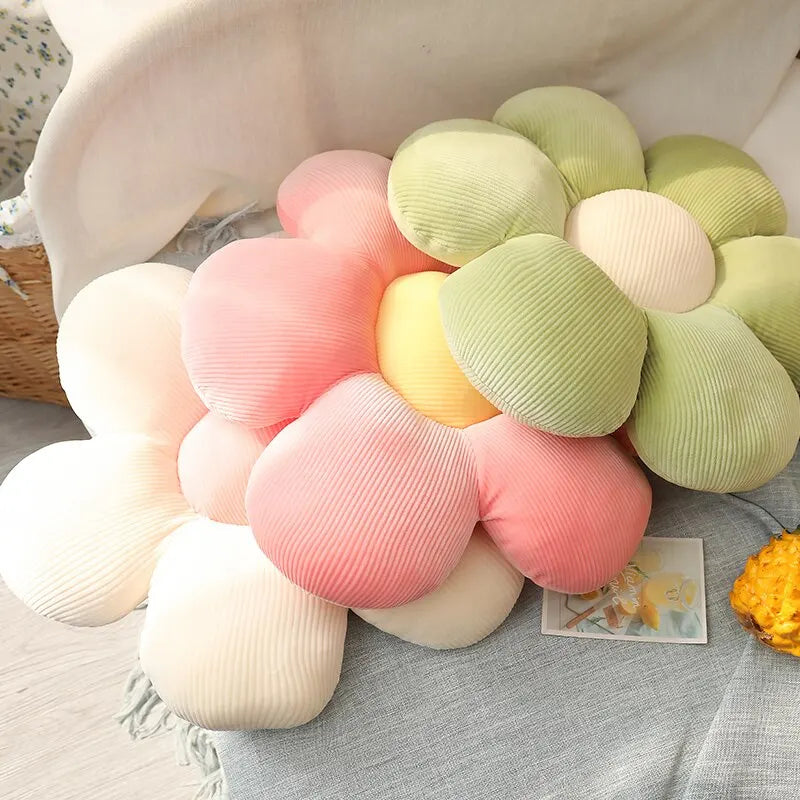 Colorful Flower Plush Pillow Cushion