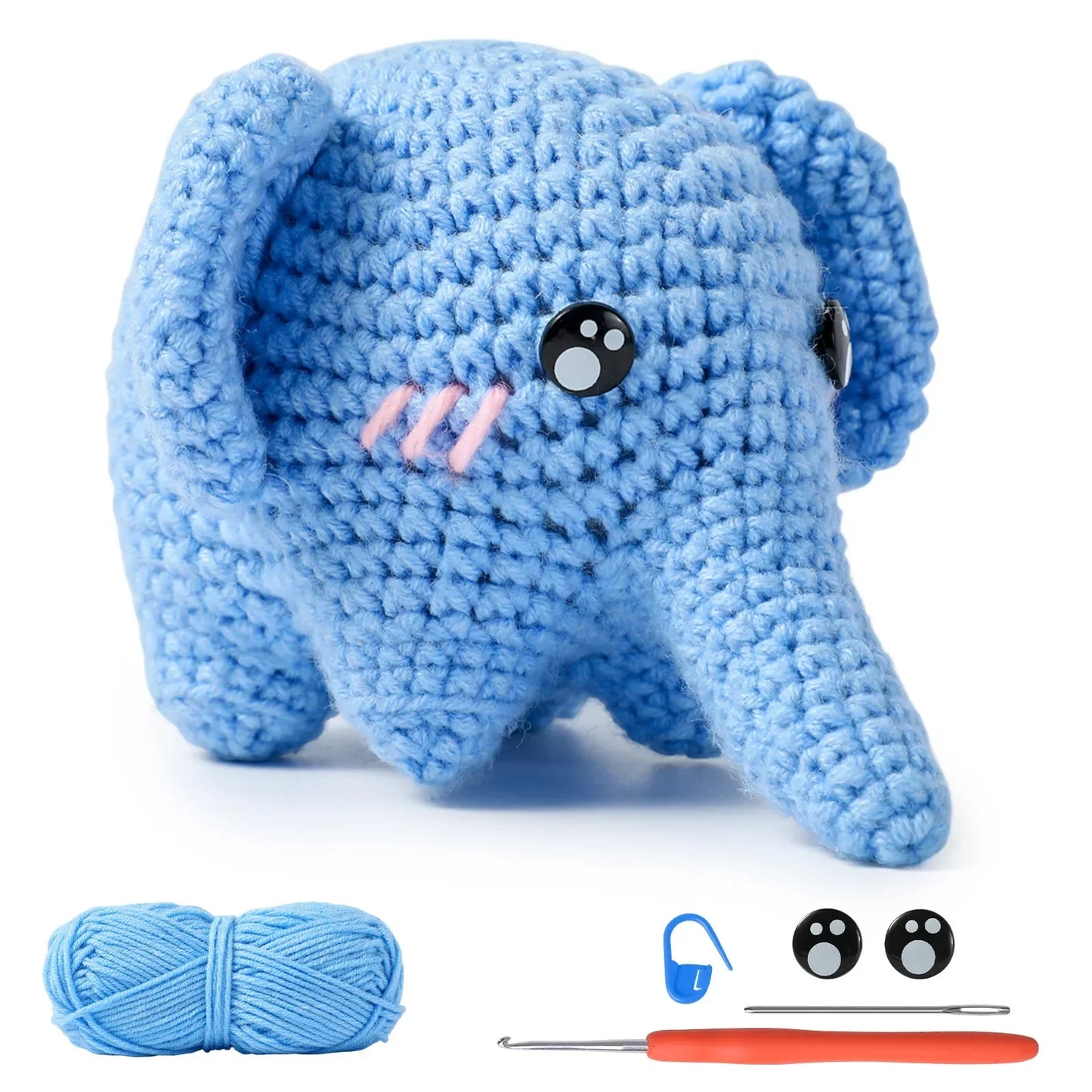 Animal DIY Crochet Kit: Easy Plush Doll with Quality Yarn & Needles