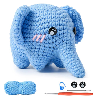 Animal DIY Crochet Kit: Easy Plush Doll with Quality Yarn & Needles