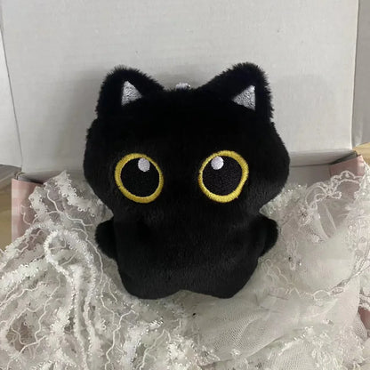 Cute 10cm Black Cat Plush Toy - Cuddly Pendant for Kids' Gifts