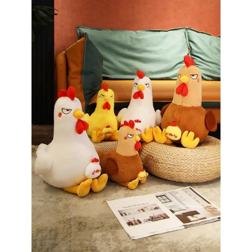 Angry Squat Chicken Plush Toy - Cute & Funny Gift for Kids