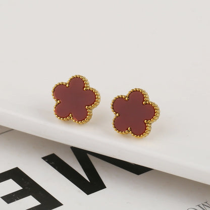 Gold Plated Five Leaf Flower Adjustable Bracelet