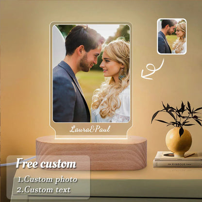 Personalized 3D Photo Night Light with Custom Text