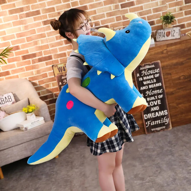 Big Plush Soft Triceratops & Stegosaurus Dinosaur Stuffed Toys for Kids