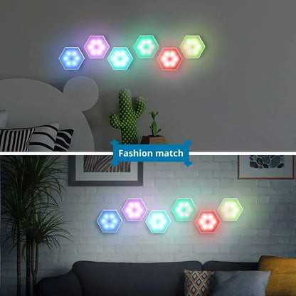 Touch Sensor Rgb Led Hexagon Lamp