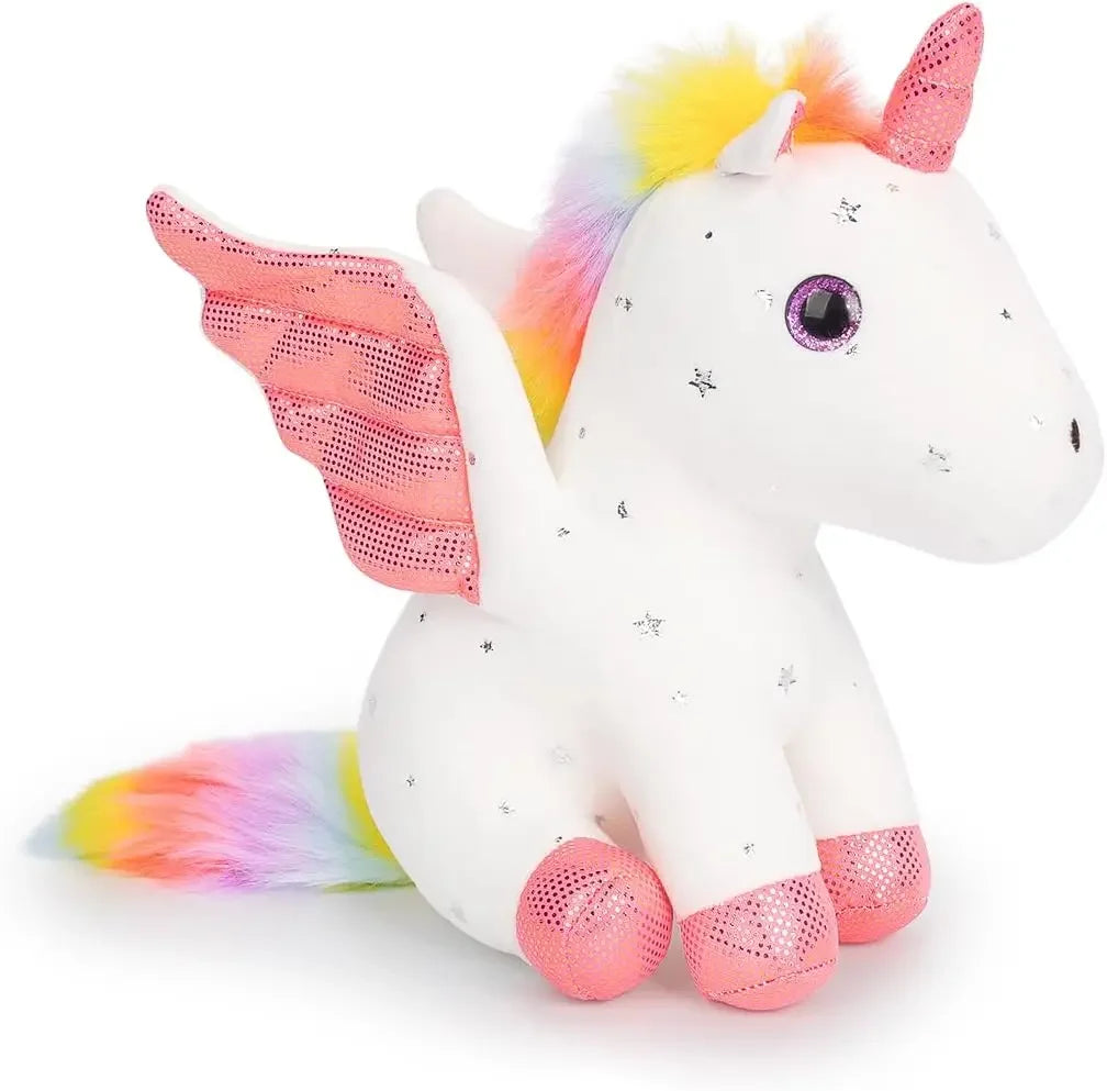 Rainbow Pink Unicorn Plush Soft Stuffed Animal Toy