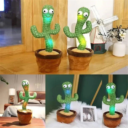 USB Electric Singing & Dancing Cactus Plush Toy - Fun Decompression Buddy