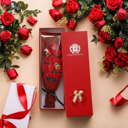 Artificial Rose Flower Set in Gift Box for Home Decoration