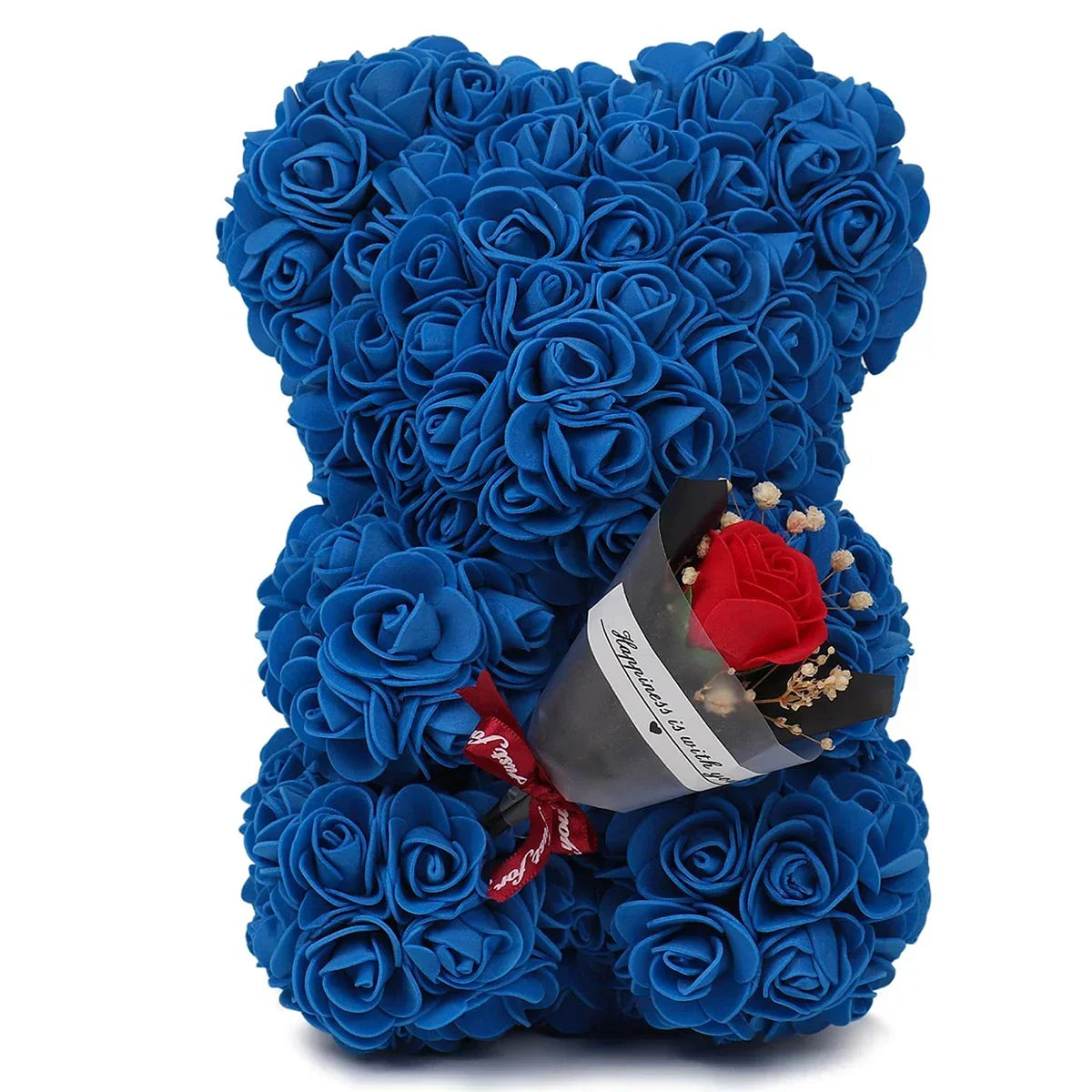Eternal Rose Teddy Bear Artificial Floral Gift 25cm