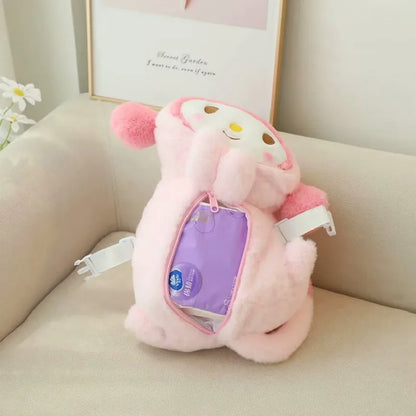 Kawaii Kuromi & My Melody Plush Toy - Soft Cartoon Pillow Cover