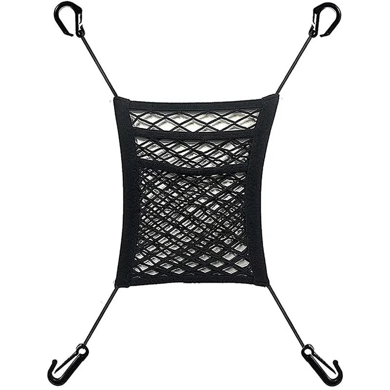 Pet Car Safety Net Barrier Rear Seat Fence with Storage Bag