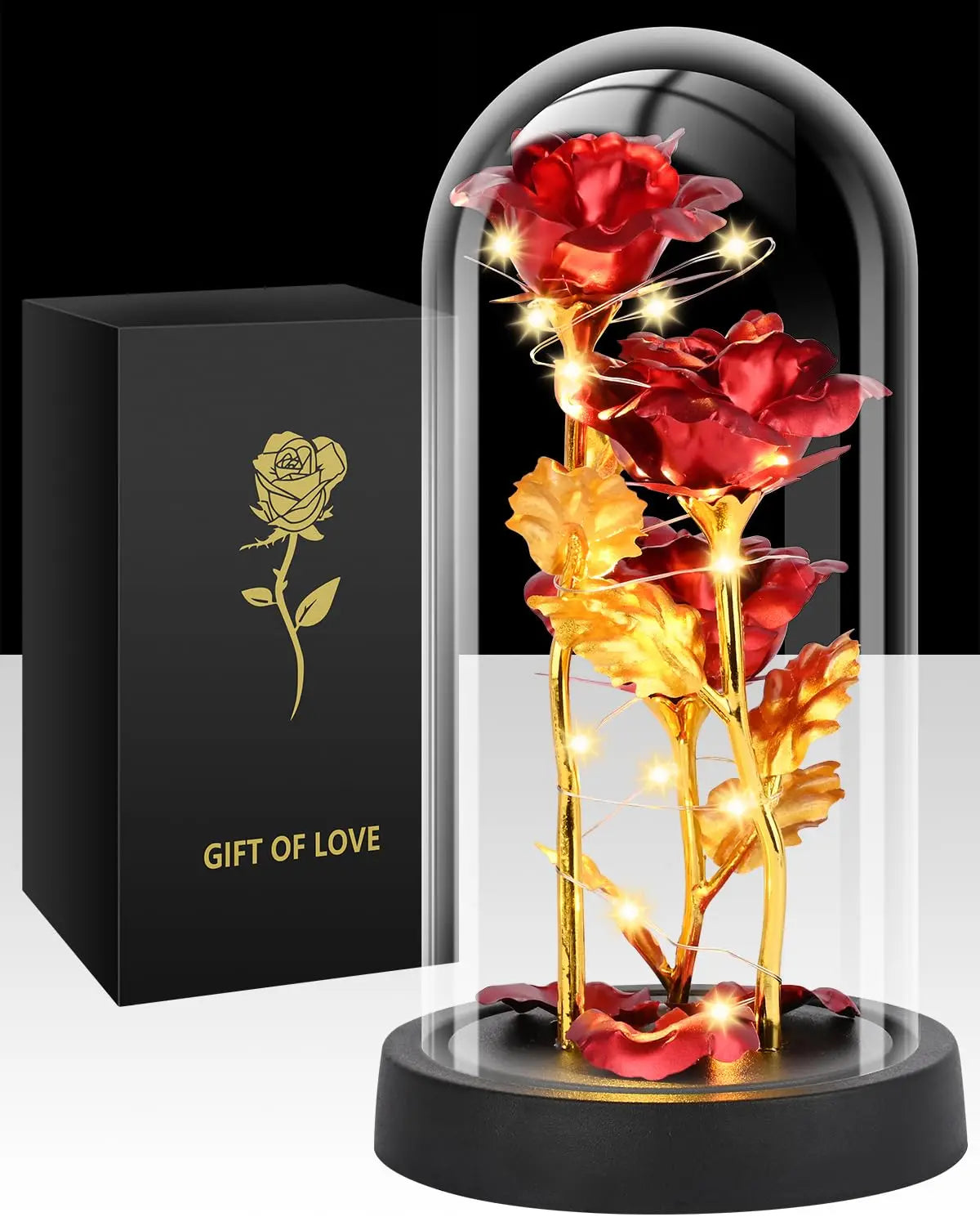Glass Dome LED Rose - Romantic Gift for Women