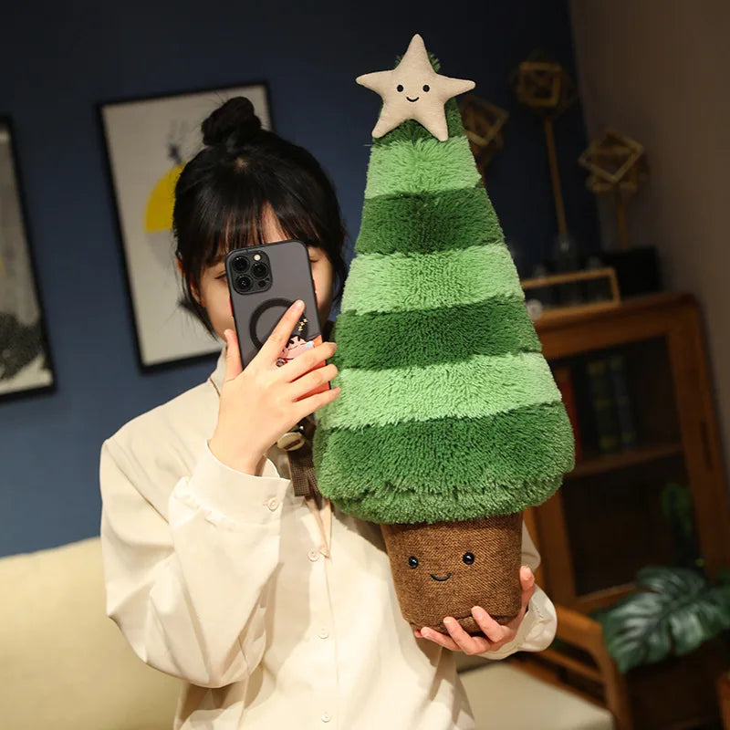 Simulated Cartoon Two-tone Christmas Tree Plush Toy - Cute Xmas Decor