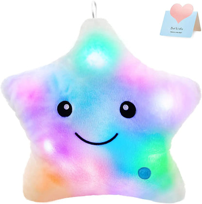 Luminous Star Plush Pillow - Soft, Colorful LED Cushion for Kids
