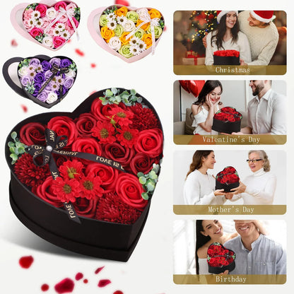 Heart-Shaped Rose Gift Box Foam Artificial Roses for Valentine's Day and Special Occasions