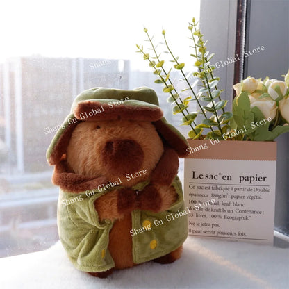 25cm Kapibara Plush Toy with Jacket Soft Stuffed Animal Doll for Gifts