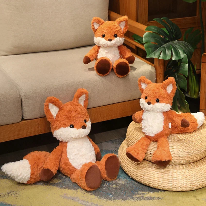 Cute Fluffy Fox Plush Toy - Soft Cartoon Stuffed Doll for Kids' Gifts
