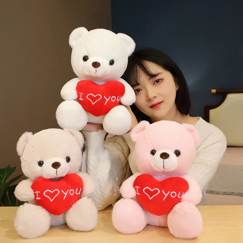 Love Bear Plush - 28cm Soft Stuffed Animal for Kids and Gift