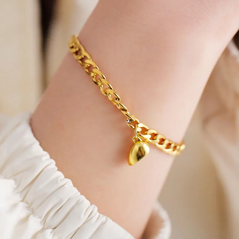 Magnetic Heart Couple Bracelet Set in Stainless Steel