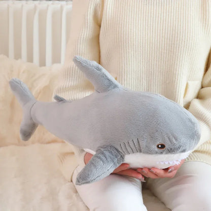 Cute Gray Blue Shark Plush Toy - Soft Stuffed Sea Animal Pillow for Kids