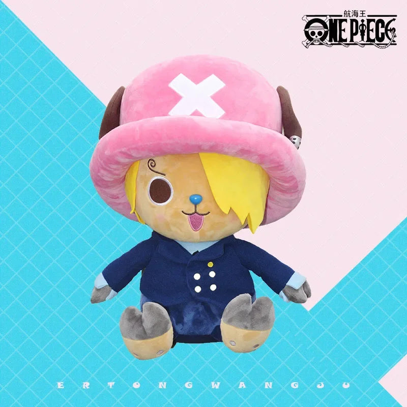 Kawaii One Piece Plush Dolls - Luffy & Chopper Soft Stuffed Toys