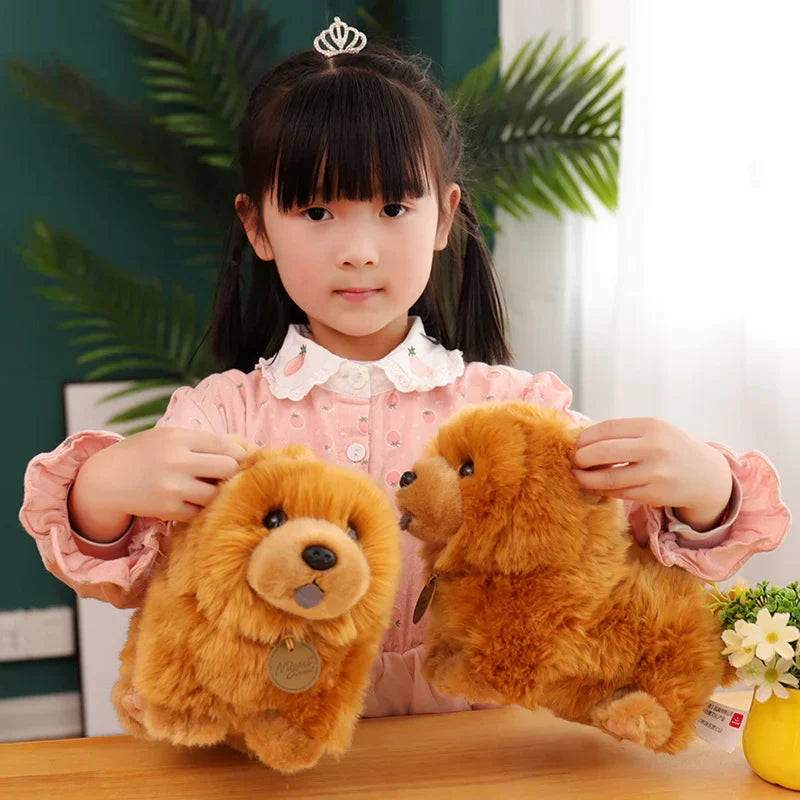 Kawaii Fluffy Chow Chow Plush Toy - Cute Lifelike Puppy for Kids