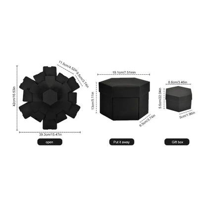 Hexagonal Explosion Gift Box with Photo Album for Valentine