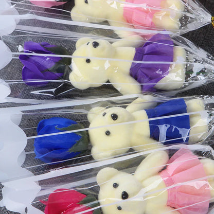 Artificial Rose Bear Soap Flower Bouquet