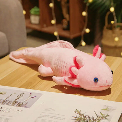 Kawaii Colorful Newt Plush Toy - Cute Axolotl Long Pillow Cushion